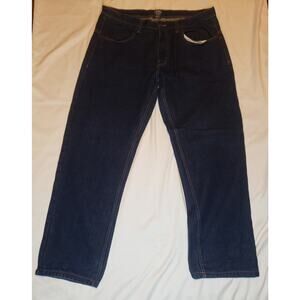 Vintage Bob Barker Blue Denim Jeans Men's 38x32 Straight Leg Dark Wash